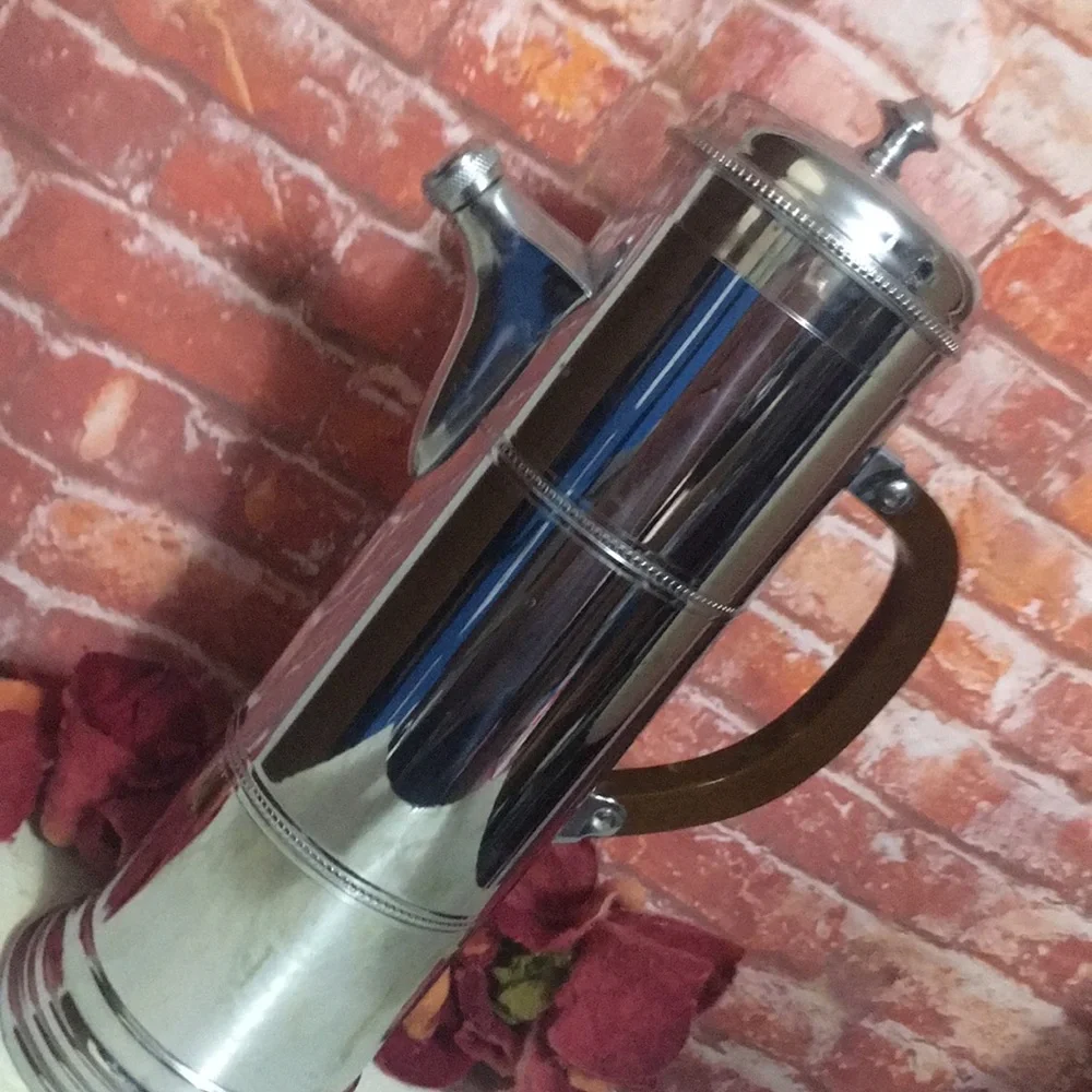 Antique 1939s Art Deco Bakelite Handle Chrome Cocktail Shaker